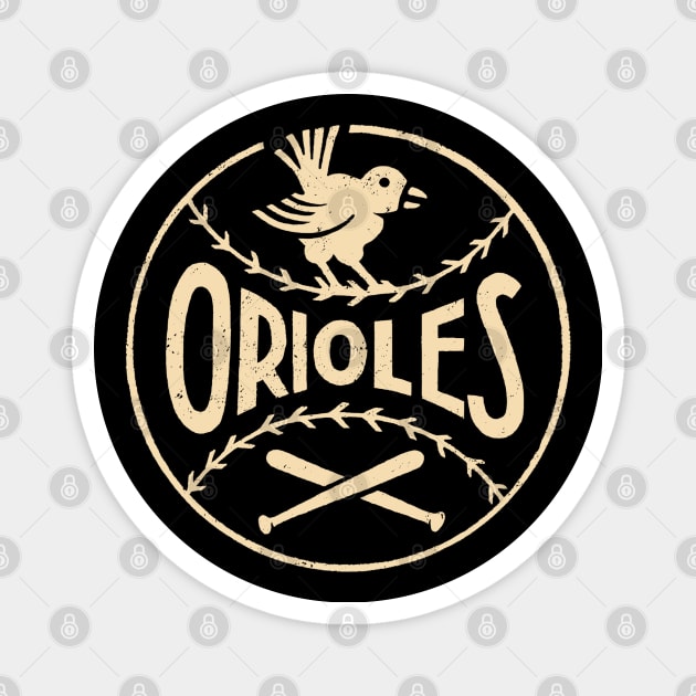 Baltimore Orioles Bird by Buck Tee Originals Magnet by Buck Tee